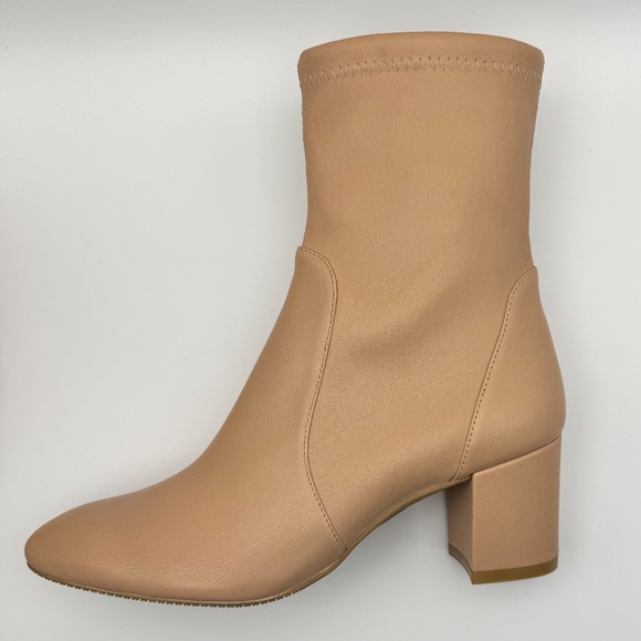 NWT Stuart Weitzman Yuliana 60 Nappa Leather Heeled Boots Adobe Beige Size 6.5 - Picture 12 of 16